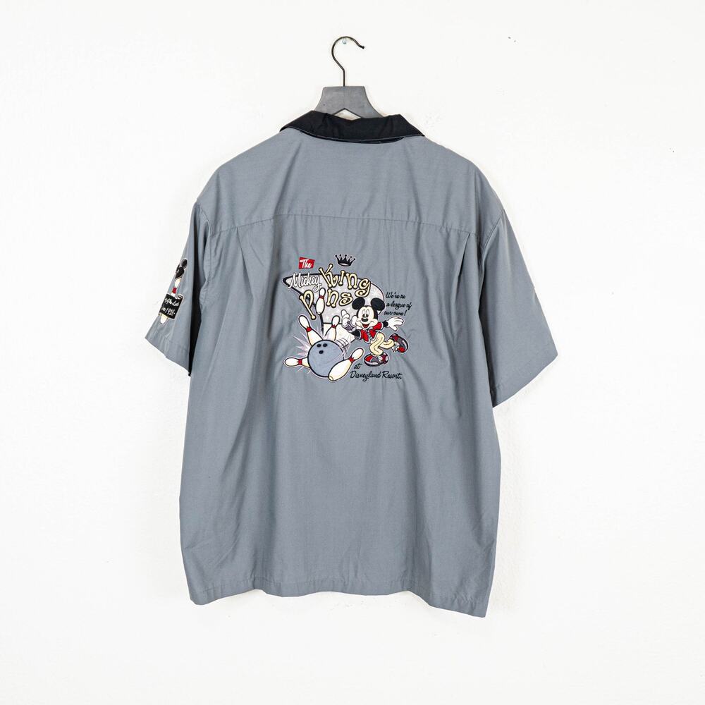 Disneyland Mickey Kingpin King Of The Lanes Bowling Shirt size XL